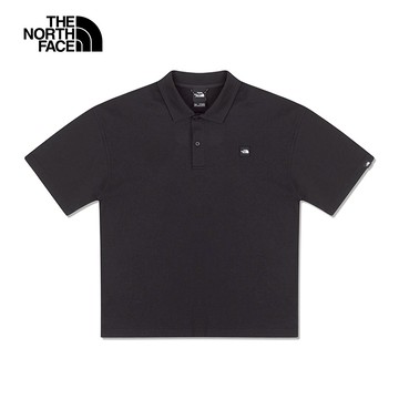 The North Face北面UE男款黑色純棉舒適短袖POLO衫｜8BU1JK3