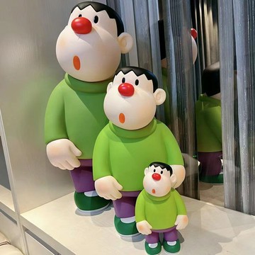 新品優惠！！！胖虎擺件歪頭呆萌手辦大雄模型居家公仔玩偶桌面汽車高級感裝飾品