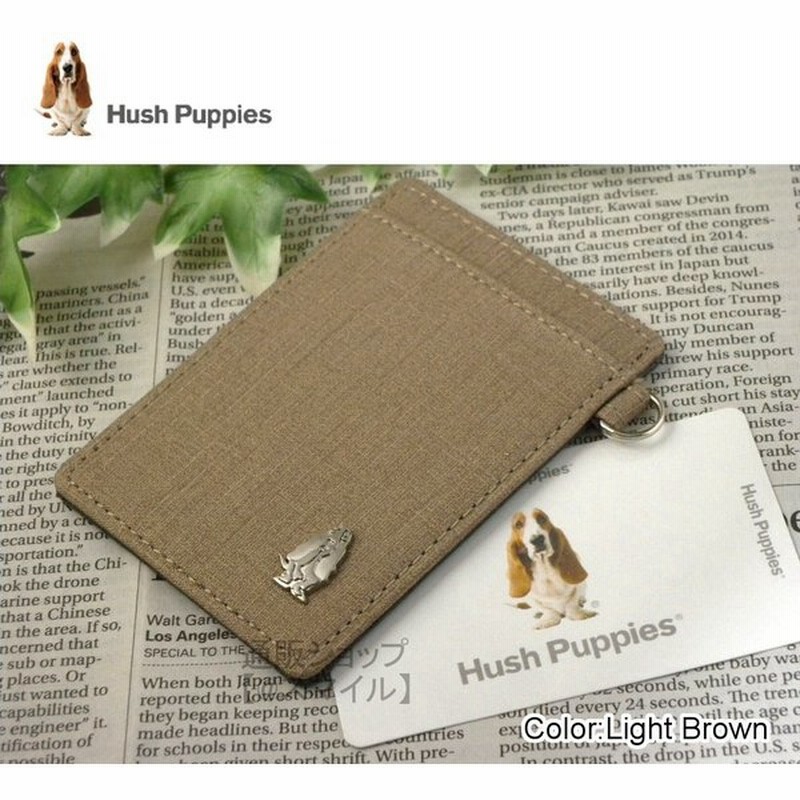 カードケース カード入れ パスケース 定期入れ メンズ レディース ブランド アウトレット ナイロン 豚革 ハッシュパピー Hush Puppies 窓付き 犬メタルロゴ 薄茶 通販 Lineポイント最大0 5 Get Lineショッピング
