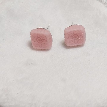 耳環雪蓮耳環手工藍粉色