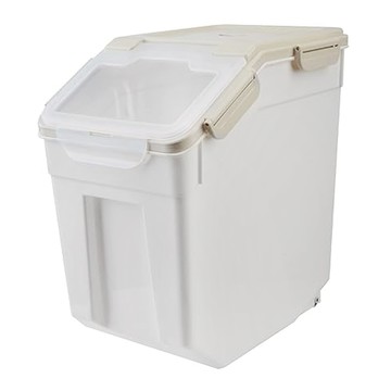 日式翻蓋米糧桶 密封防蟲 防潮卡扣 PP材質  31.5 x 27 x 23cm  灰色  1個