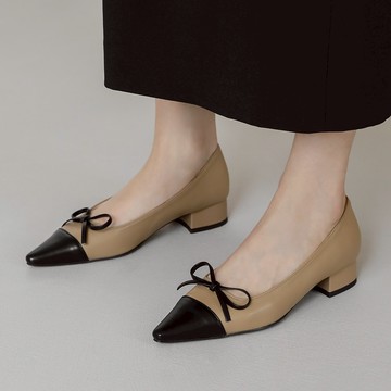 [SAPPUN] Setilyn 尖頭蝴蝶結撞色平底鞋 (3cm)