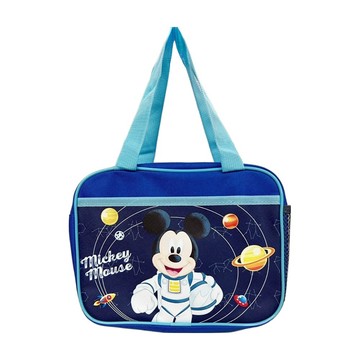 MICKEY MOUSE 米奇 方型便當袋 尼龍 塑膠 材質  24.5 x 19 x 14cm  寶藍  1個