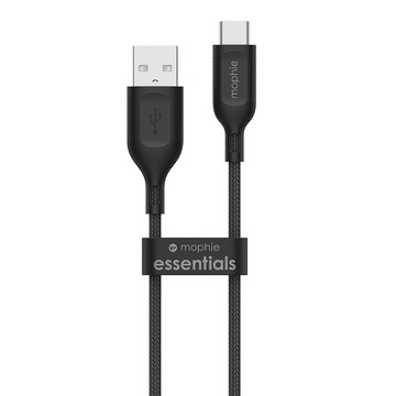 mophie Type-C to Type-C 1M 編織數據線 - 黑色 耐用連接器 強化裝甲核心 2年保固  1條