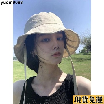 🌸限時免運🌸 💎漁夫帽💎日系抽繩漁夫帽子女夏季薄款透氣輕便防曬遮陽帽百搭顯臉小盆帽潮
