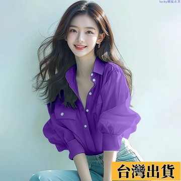 🌷新店優惠🌷韓版POLO領防曬襯衫女2025夏季新款時尚洋氣高級感超好看休閒上衣 大尺碼上衣 夏季新款時尚設計感修身