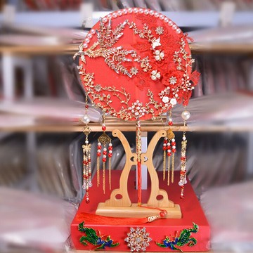 新娘喜扇秀禾服團扇結婚婚禮團扇古風扇子出嫁扇喜字扇中式手捧花