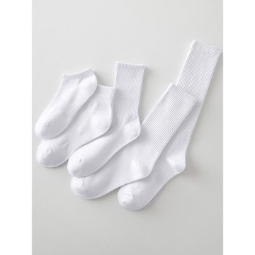 純白襪子男士夏季短襪低腰學生中筒中腰薄款長襪高腰長筒棉小腿襪