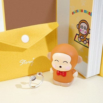 【STORY故事銀飾】Osaru no monkichi經典系列-My love淘氣猴晶鑽純銀戒指