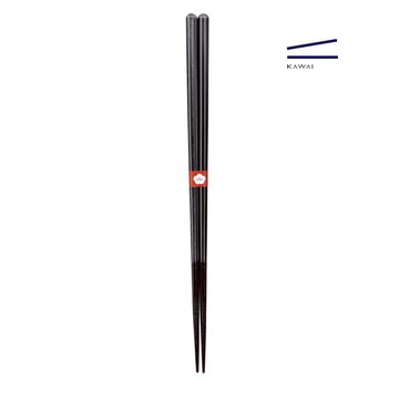 日本KAWAI 八角細身原木筷 - 橡黑