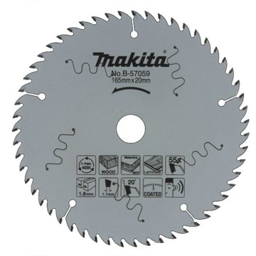 牧田B-57059鎢鋼鋸片165X20X55TX1.1木材、MDF板、層壓板