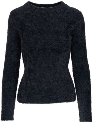 Vince - textured crew neck jumper - women - Nylon/Polyester/Metallic Fibre - XS - Black