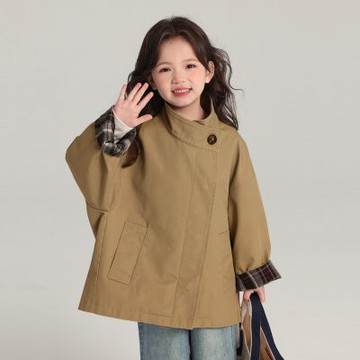 韓系設計中長風衣外套 長袖外套 薄外套 大童 中性款 女童 男童 兒童 童裝 橘魔法 現貨【BB8953】