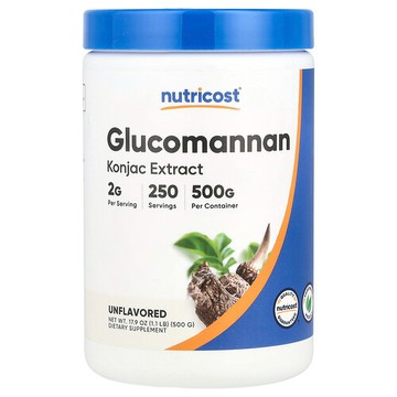 Nutricost, 葡甘露聚糖，原味，17.9 盎司（500 克）