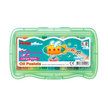 Pentel 飛龍 GHTP PP盒 12色特大粉蠟筆 /盒〖GHTP-12〗