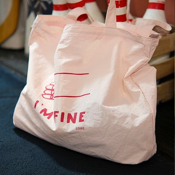 sobag日系彩色輕便小眾尼龍帆佈單肩包包女百搭大容量拉鍊托特包