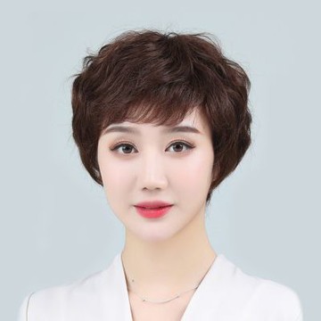 [米蘭精品] 現貨秒發 女假髮整頂真髮短假髮透氣假髮片輕量免打理隱形增髮整頂假髮-熟齡捲髮4色74ea2