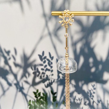 COLE COOL SS22 氣泡水母海洋系列耳環耳夾 透明玻璃耳環