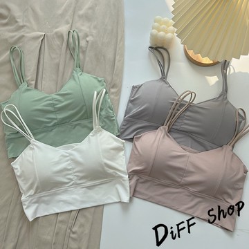 韓版冰絲無痕運動背心 帶胸墊免穿內衣【V152】