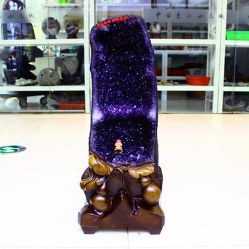 永韻 批發天然紫水晶洞擺件 紫晶洞 瑪瑙洞水晶洞 紫色原石錢袋子