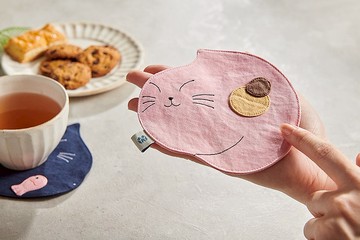 樣樣好物 貓咪純棉杯墊