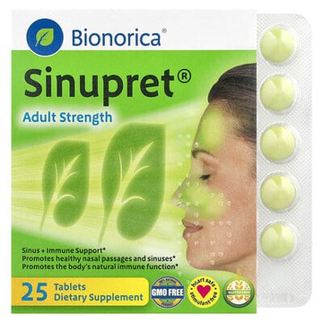 Bionorica, Sinupret®，鼻竇 + 機體抵抗幫助，成年人強度，25 片