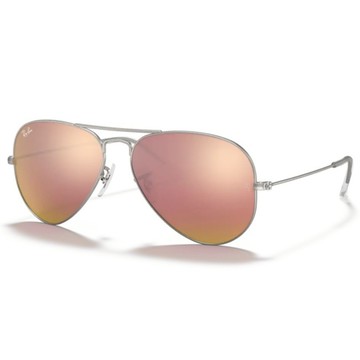 【RayBan】RB3025 019/Z2#58mm#經典Aviator飛行員款太陽眼鏡(霧銀 水銀粉銅色)#金橘眼鏡