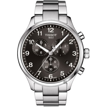 TISSOT 天梭  韻馳系列 Chrono XL計時手錶-灰x銀/45mm T1166171105701
