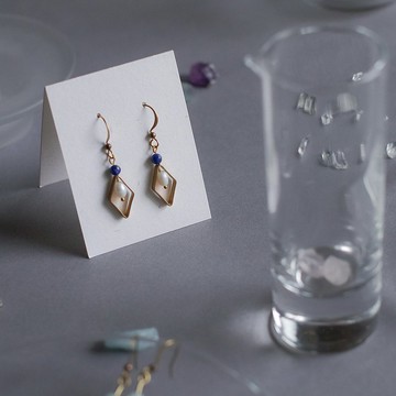 淡水珍珠幾何耳環-聯繫/耳針/夾式/可客製