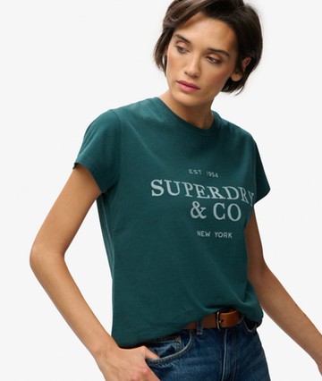 Superdry Women's Luxe Casual Classic T-shirt Green Size: 8