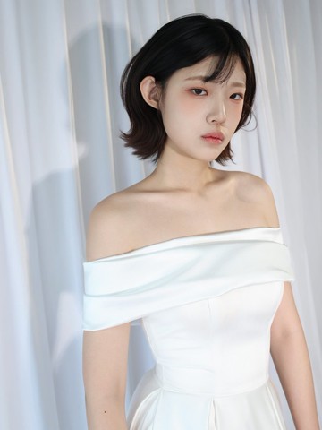 披肩套裝緞面A字禮服 SAMPLE SALE