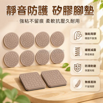 台灣出貨✨ 矽膠防滑墊 花朵紋路設計 圓形方形多規格 桌腳牀腳保護貼 減震防刮傷 傢俱移動靜音貼 亞克力背膠強粘力