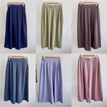 南3-22夏季薄款純色休閑闊腿褲寬松顯瘦百搭潮設計感舒適韓系YQ2