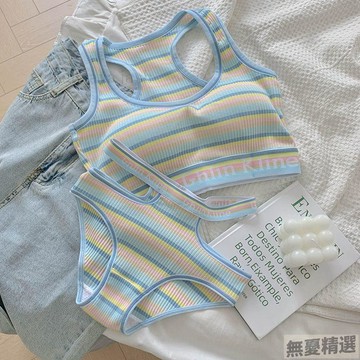💖嚴選優品情侶內褲內衣三件套一男一女純棉夏季薄款運動辣妹性感