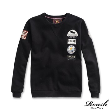 Roush 美式多貼布毛圈布大學T 2.0(2010537)