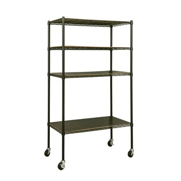 【dayneeds】輕型90x45x150cm四層烤黑波浪架含配件