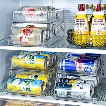 🔥桃園出貨🔥可摺疊冰箱飲料 收納盒 啤酒可樂易拉罐雙層滾動抽屜式廚房整理