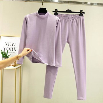雙面德絨女長袖保暖上衣打底衫