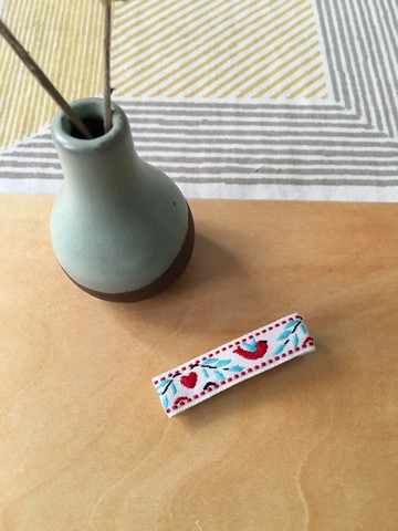 紅鳥。全包邊寶寶髮夾