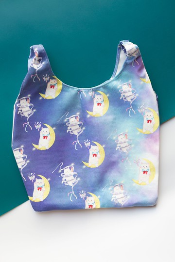 貓貓主題圖案手提袋 喵扮某少女戰士 【 可客製 】 麻棉材質