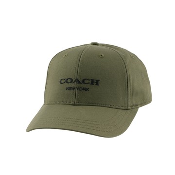 COACH 刺繡標誌棉質棒球帽 M-L (軍綠色)