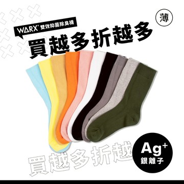 WARX 抑菌除臭襪｜《薄襪》經典素色 高筒襪 (共10色)｜薄款透氣  潮流百搭 不勒小腿肚