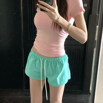 8159 人持續復購📢多巴胺速幹短褲女夏季百搭顯瘦闊腿外穿寬鬆休閒跑步健身瑜伽褲子8MFI