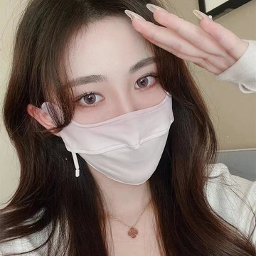 台灣出貨+免運 夏季防紫外線防曬口罩 護眼角面紗 戶外遮陽冰絲薄款漸變純色口罩 降溫涼感口罩 戶外運動涼感口罩 涼感面罩