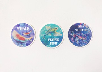 海洋系列防水貼紙/獨家設計防刮防水(3入)