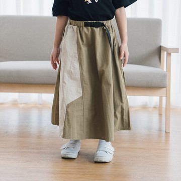 童裝 親子系列 多口袋剪接拼接裙 S/M/L