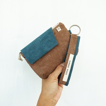 撞色小蓋頭 | 大容量錢包附手腕掛繩 | 森林 - 松鼠棕 | 錢包 |