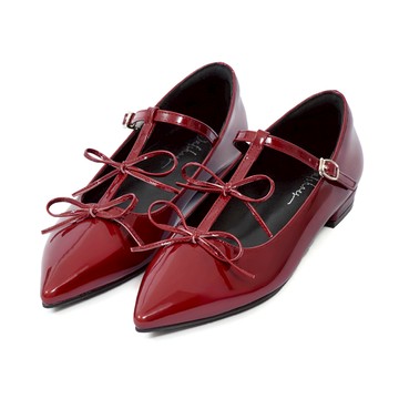 D+AF 亮麗氣質蝴蝶結T字瑪莉珍鞋