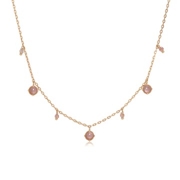 草莓晶 粉晶 金/銀 純銀 短頸鍊