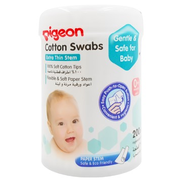 pigeon 貝親 細軸棉棒  200支  1罐